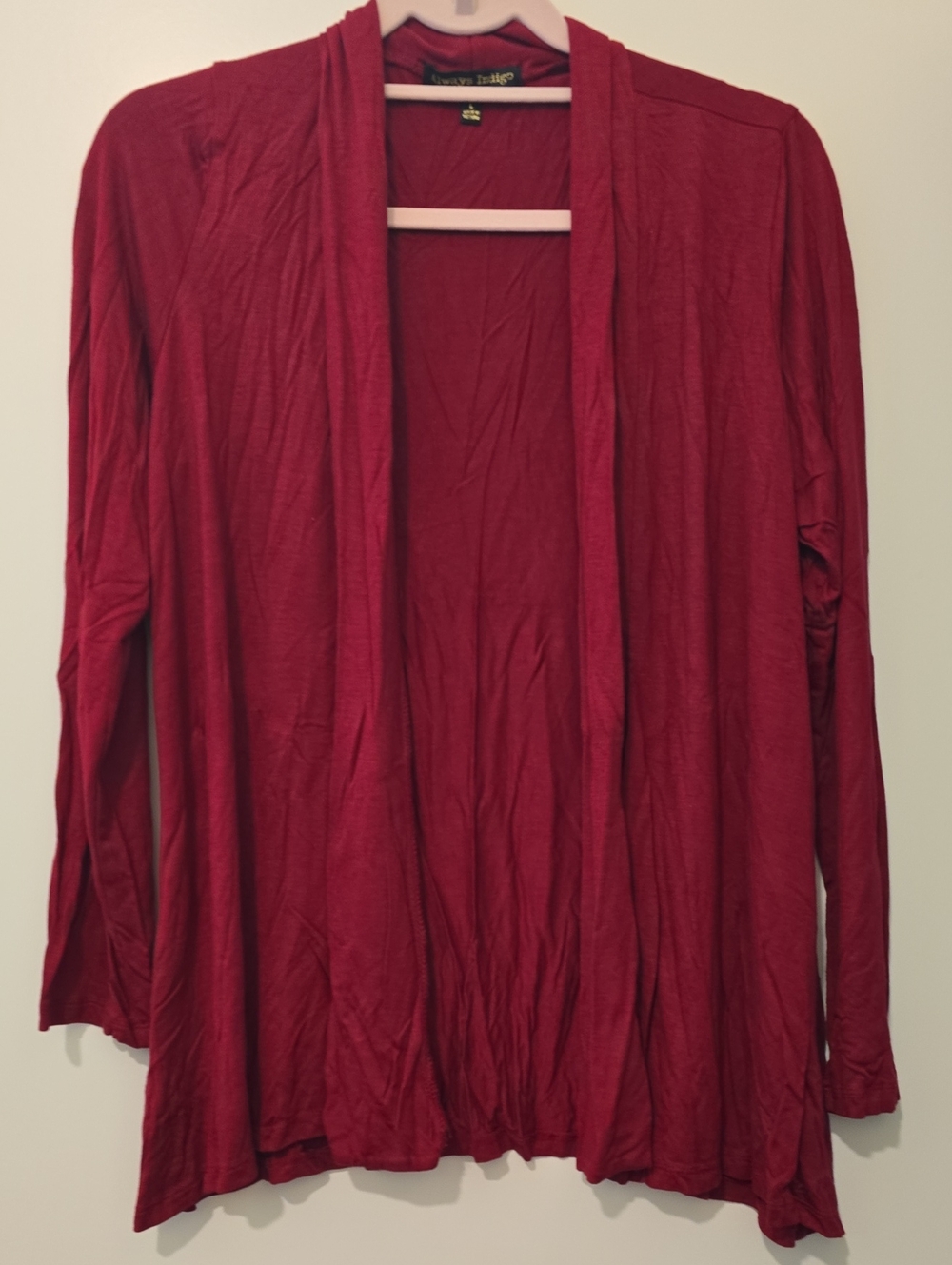 Open-Front Cardigan - Deep Red